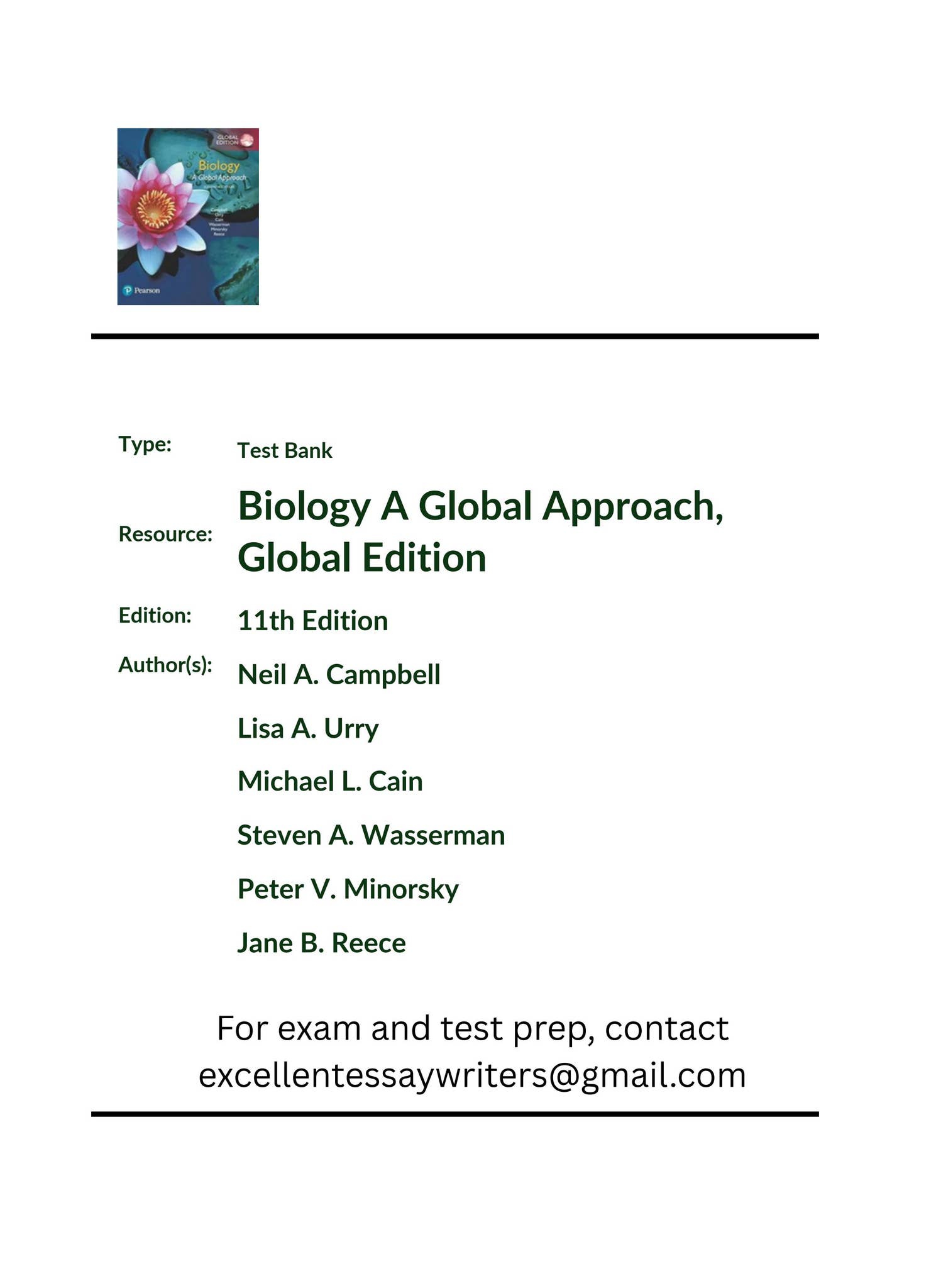Biology A Global Approach, Global Edition, 11th Edition Neil A