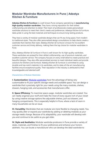 Modular Wardrobe Manufacturers in Pune