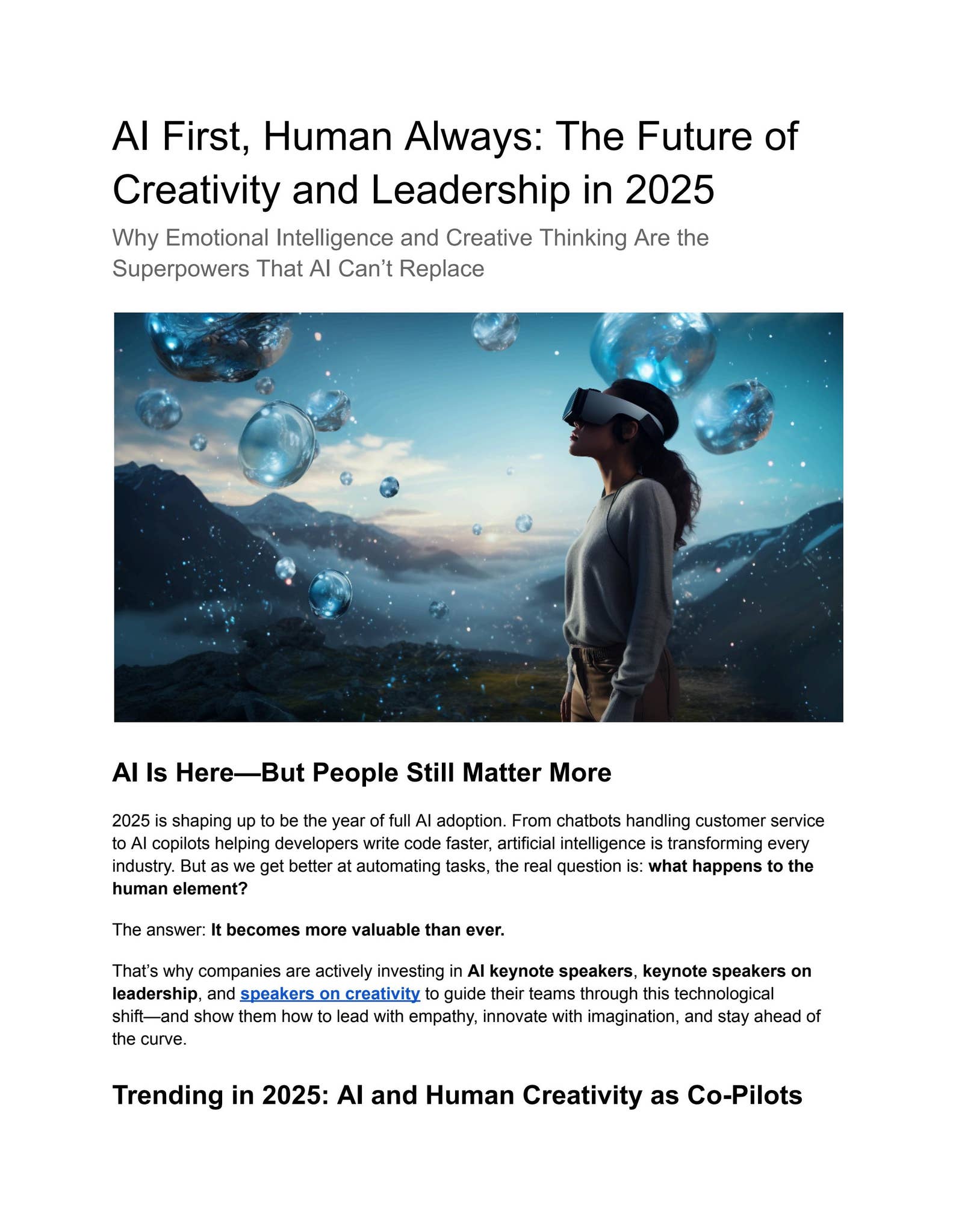AI First, Human Always: The Future of Creativity and Leadership in 2025 ...