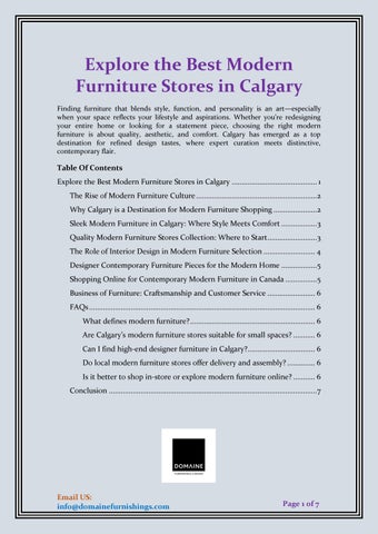 Explore the Best Modern Furniture Stores in Calgary