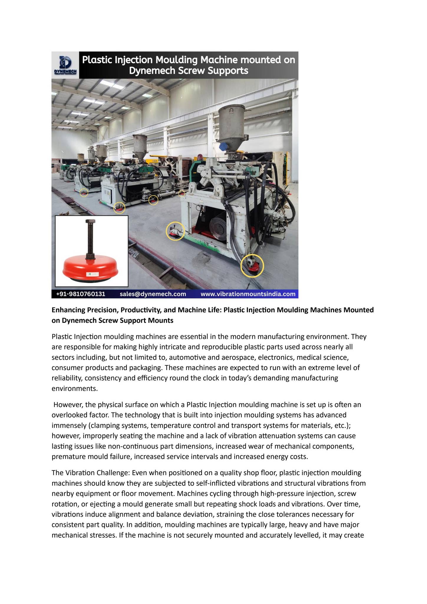 Mountvbase Injection Machine Enhancing Precision, Productivity, and Machine Life: Plastic Injection ...