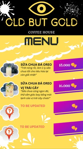 MENU OLD BUT GOLD F&B