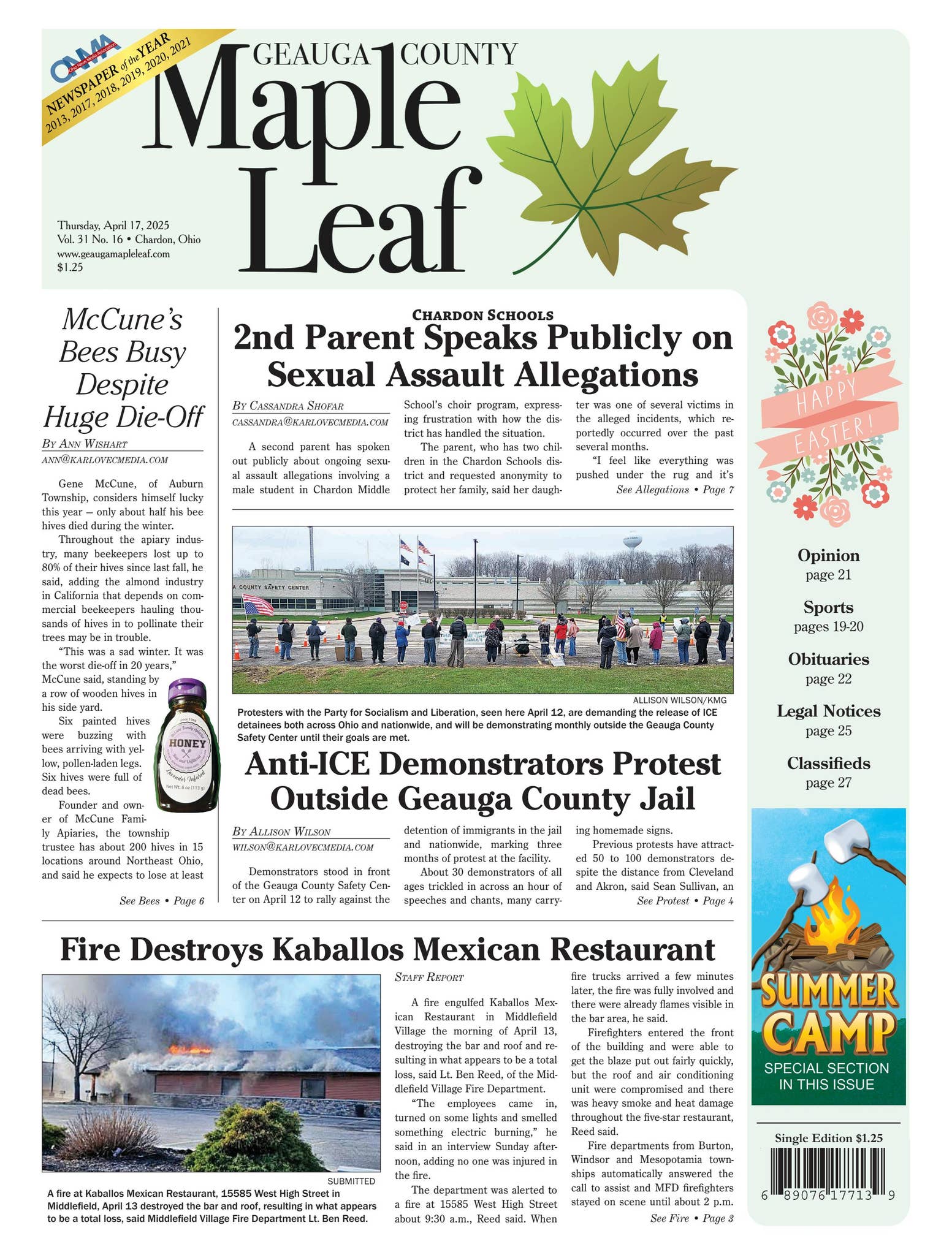 Geauga Maple Leaf 4-17-2025 by Geauga County Maple Leaf - Issuu