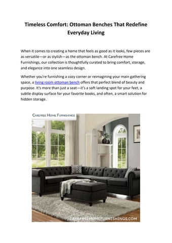 Elegant Ottoman Benches for Every Space | Carefree Home Furnishings