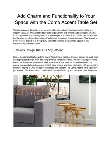 Add Charm and Functionality to Your Space with the Como Accent Table Set