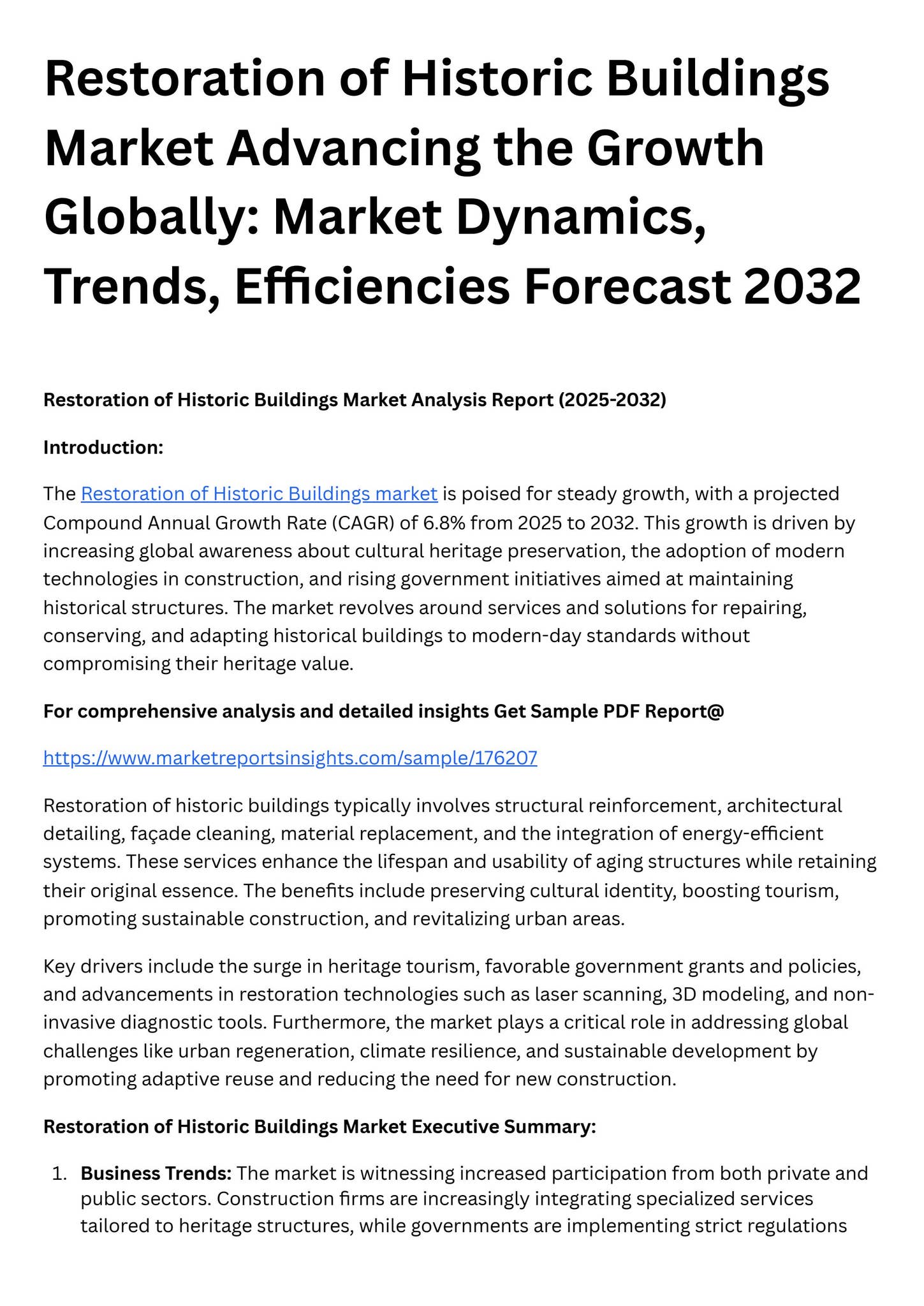 Restoration of Historic Buildings Market Advancing the Growth Globally ...