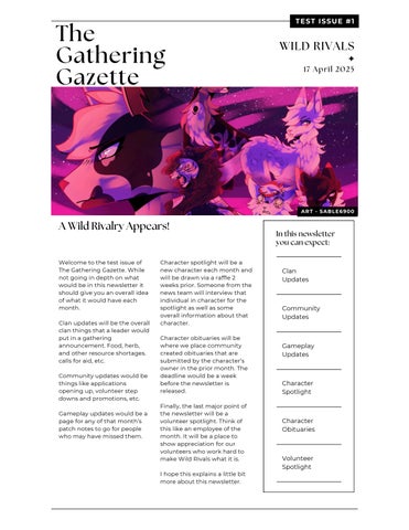 The Gathering Gazette Test Issue
