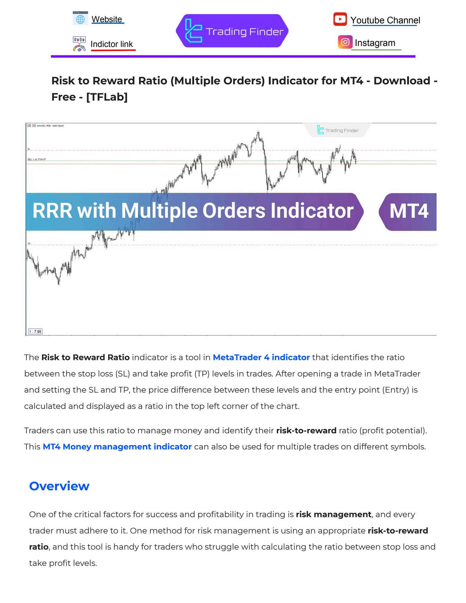 Risk to Reward Ratio (Multiple Orders) Indicator for MT4 - Download ...