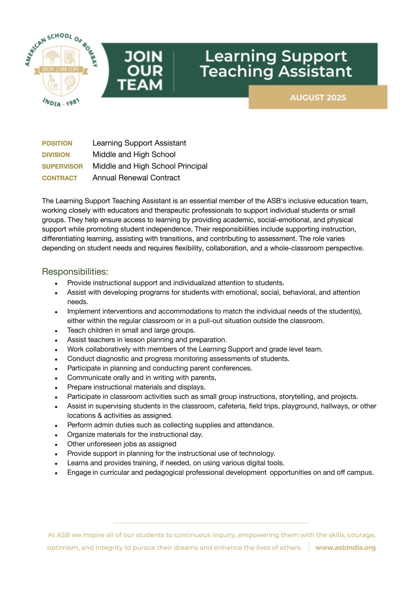Learning_Support_Teaching_Assistant by asbindia.org - Issuu