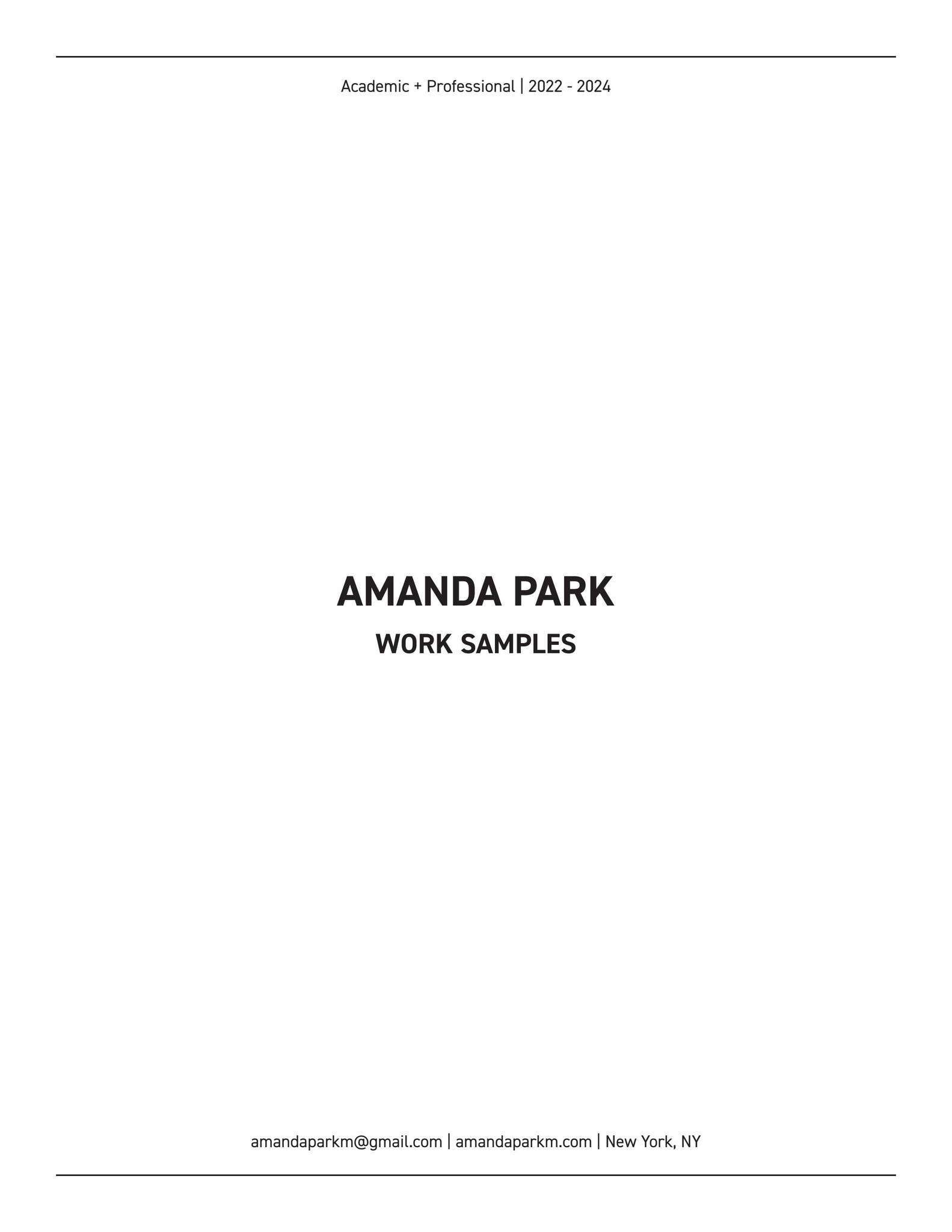 Work Samples by Amanda Park - Issuu