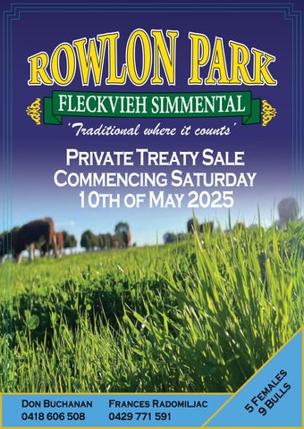 Rowlon Park Fleckvieh Simmental Private Treaty Sale 2025