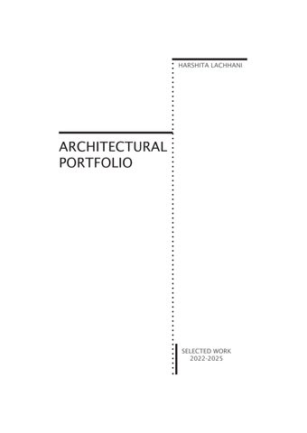 ARCHITECTURAL PORTFOLIO by Harshita - Issuu