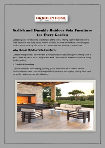 Stylish and Durable Outdoor Sofa Furniture for Every Garden