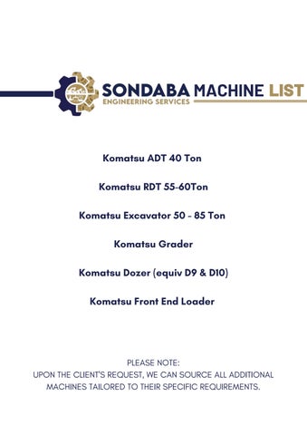 Mining and Machines Price list