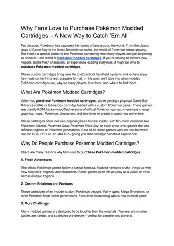 Pokémon modded cartridges