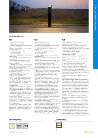 LIGMAN 灯饰手册 太阳能 Integrated Luminaires 第 13 页