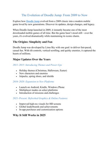 Jump into the Fun: Why Doodle Jump Is Still a Must-Play Game