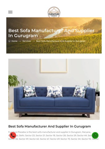 Best Sofa Manufacturer And Supplier In Gurugram