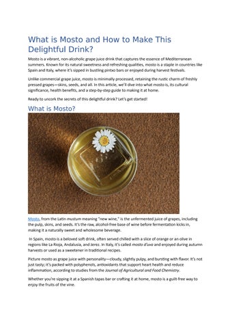 What is Mosto and How to Make This Delightful Drink by richerrich - Issuu