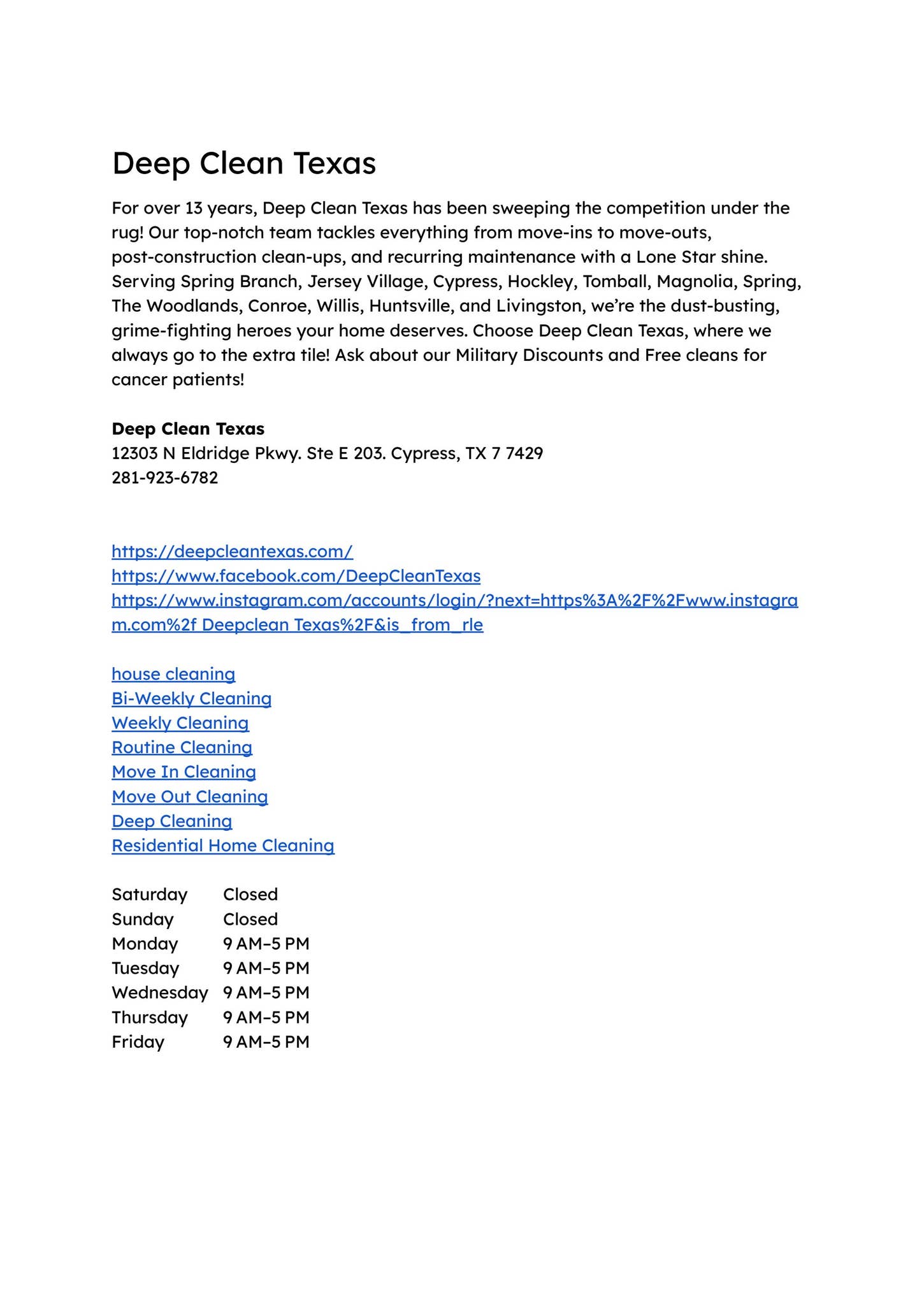 Deep Clean Texas by Deep Clean Texas - Issuu
