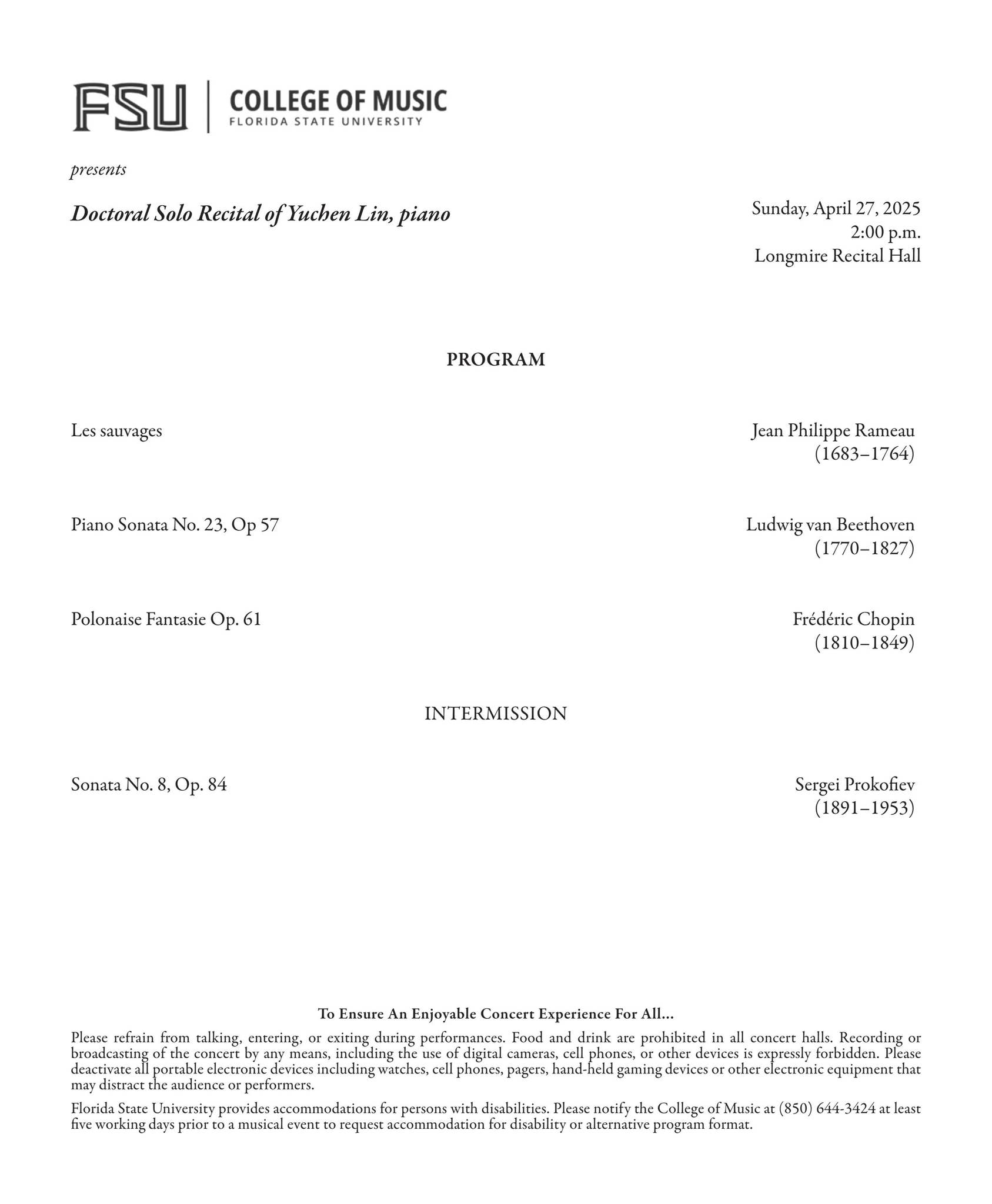 Lin Florida 20250427_Lin by Florida State University College of Music - Issuu