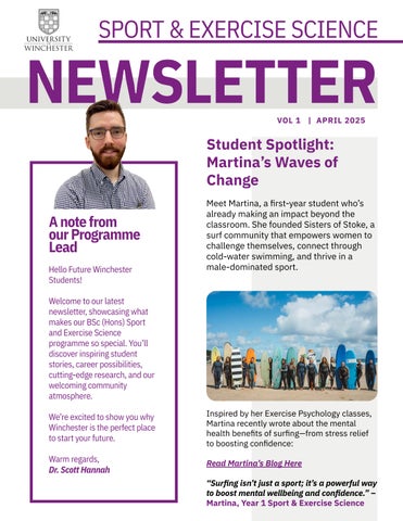 Inside Sport & Exercise Science at Winchester – April 2025 Newsletter