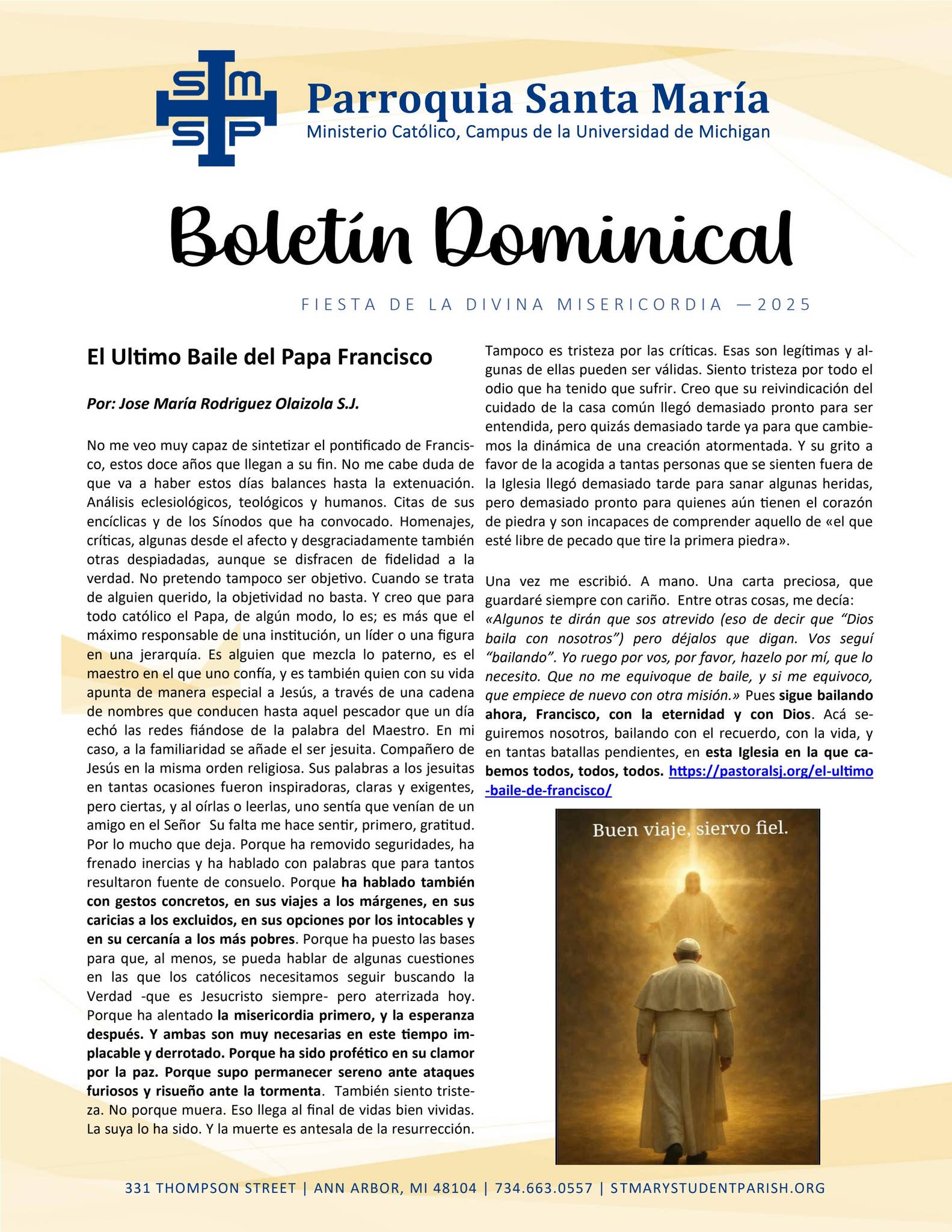 Boletin del Domingo 27 de Abril del 2025 by St. Mary Student Parish - Issuu