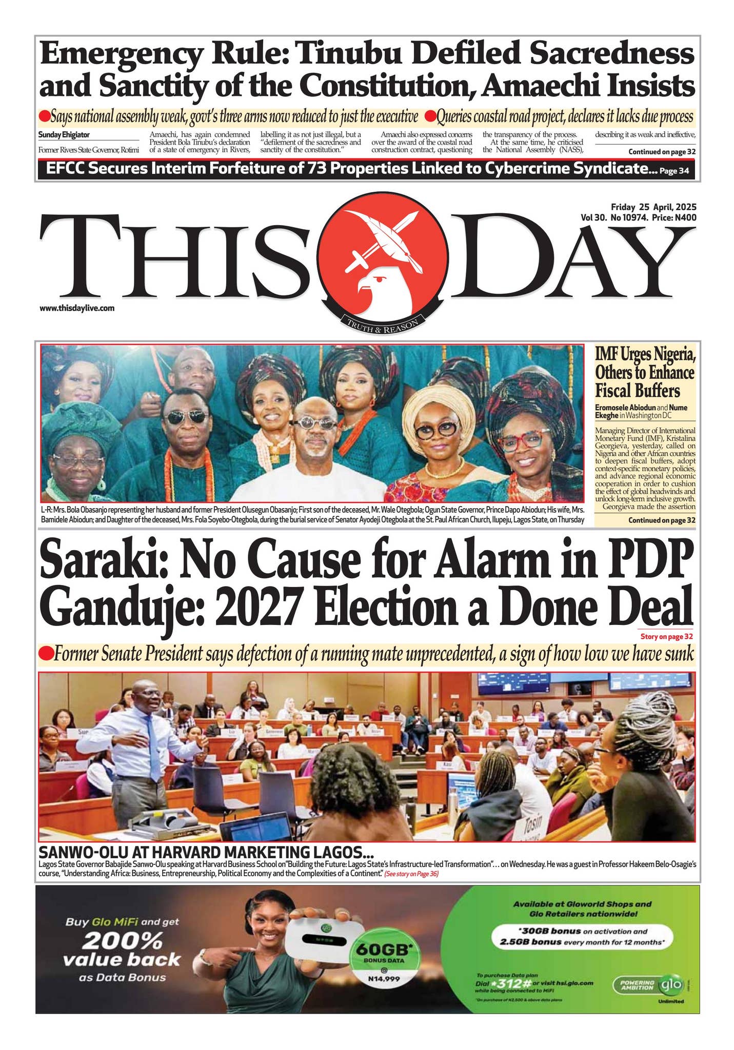 FRIDAY 25TH APRIL 2025 by THISDAY Newspapers Ltd - Issuu