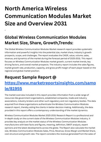 North America Wireless Communication Modules Market Size and Overview ...