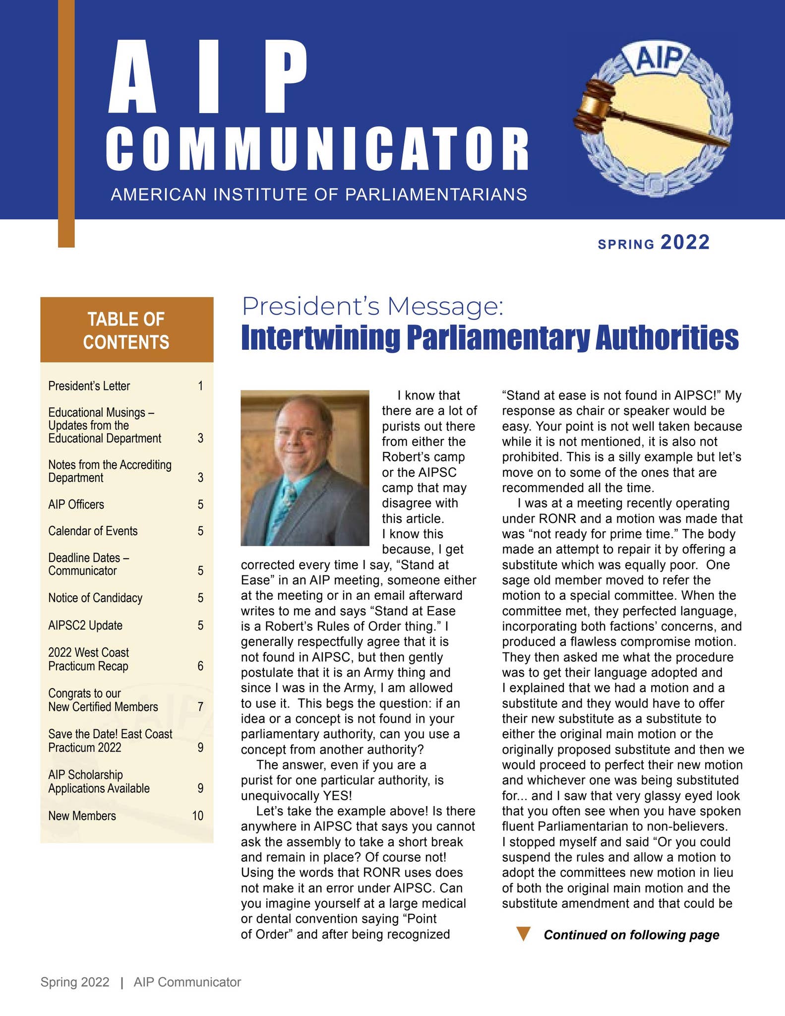 AIP-Communicator-Spring-2022 by American Institute of Parliamentarians ...