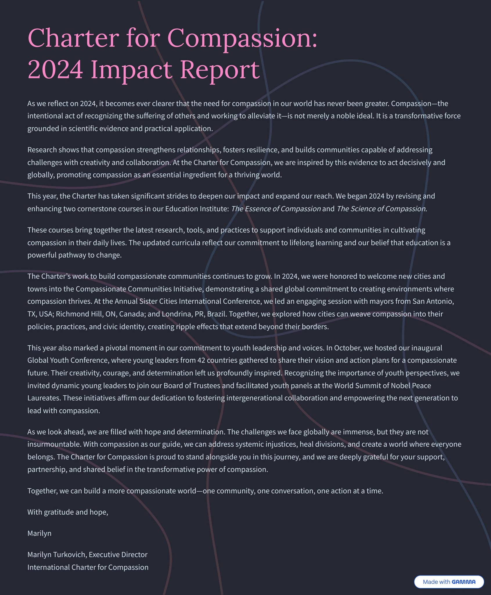 Charter for Compassion 2024 Impact Report by Charter for Compassion - Issuu