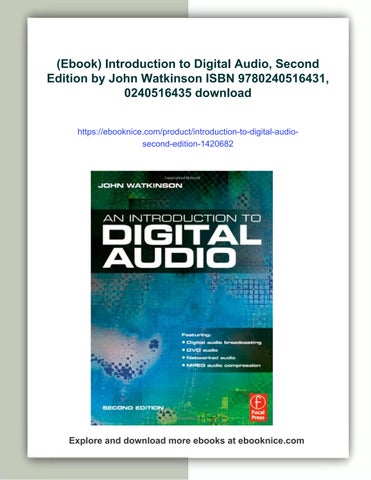 john watkinson isbn 9780240516431, 02405164 灯饰目录 · (ebook) introduction to 电子版 audio, second 版 by 第 1 页