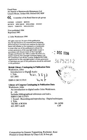 john watkinson isbn 9780240516431, 02405164 灯饰目录 · (ebook) introduction to 电子版 audio, second 版 by 第 7 页