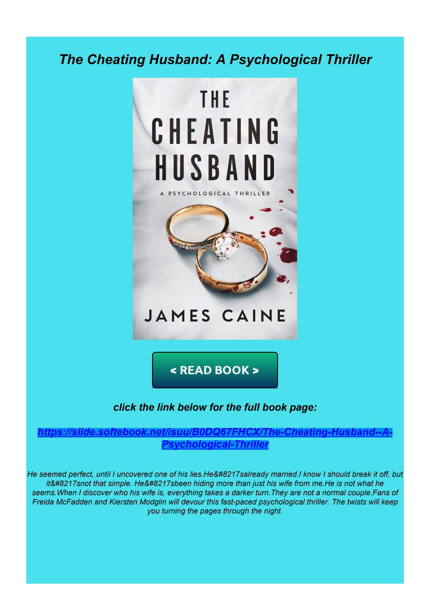 Get PDF The Cheating Husband: A Psychological Thriller by ...