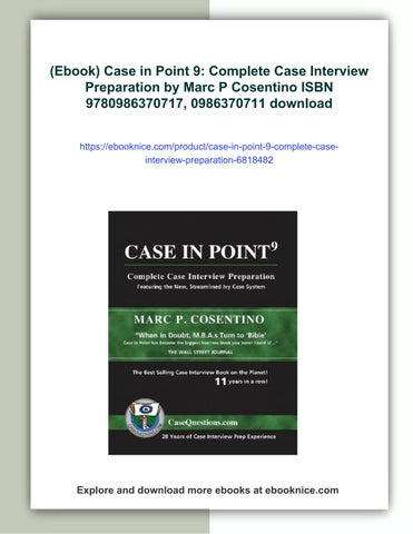 (ebook) case in point 9: complete case interview preparation by marc p ...