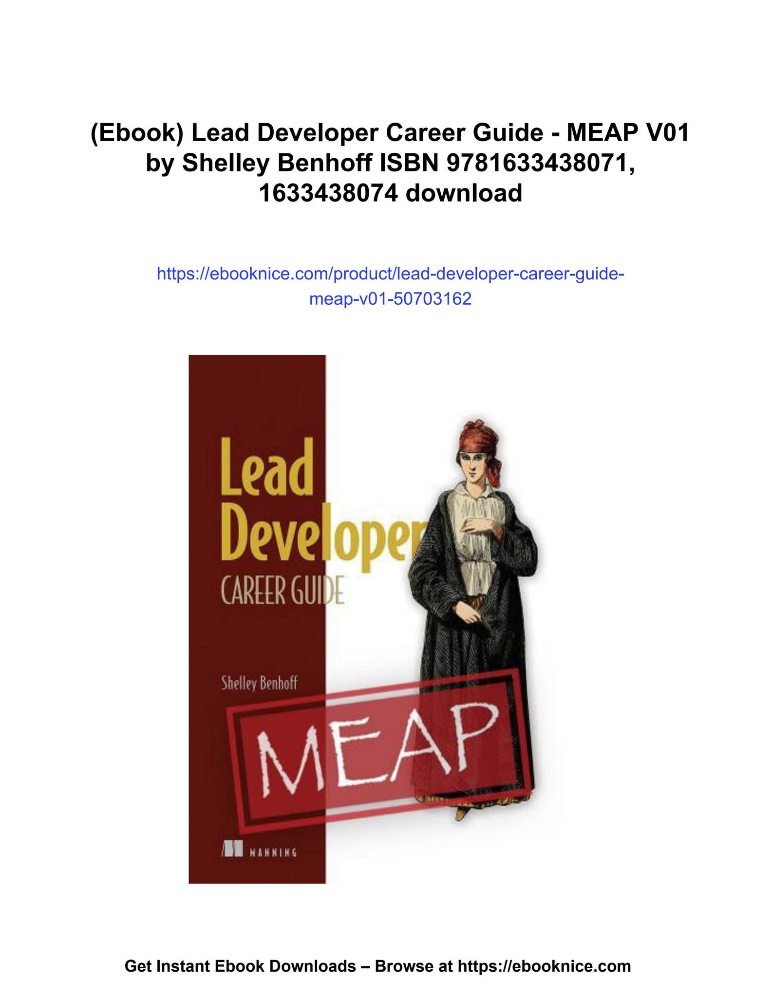 (ebook) lead developer career guide - meap v01 by shelley benhoff isbn ...