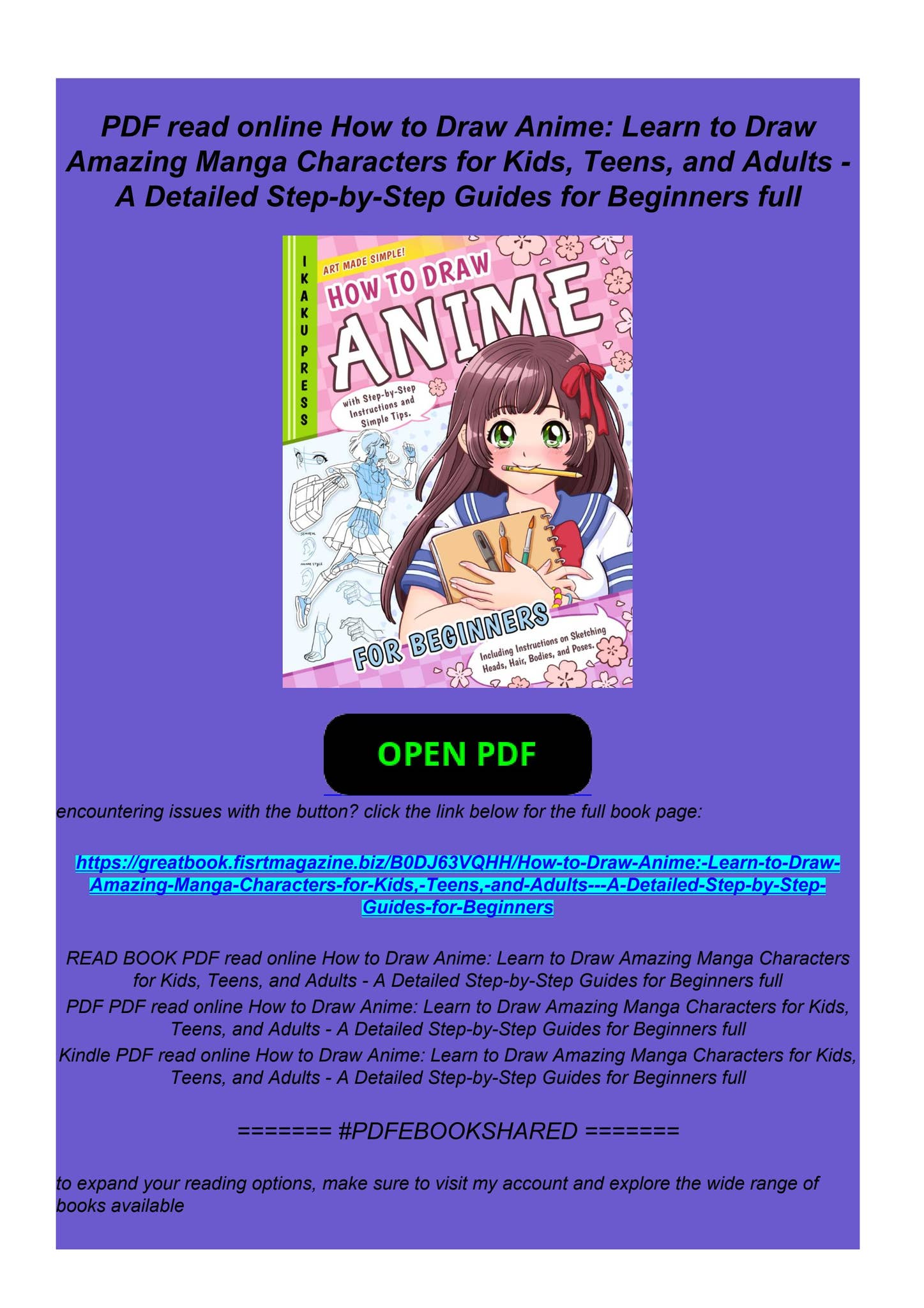 PDF read online How to Draw Anime: Learn to Draw Amazing Manga ...