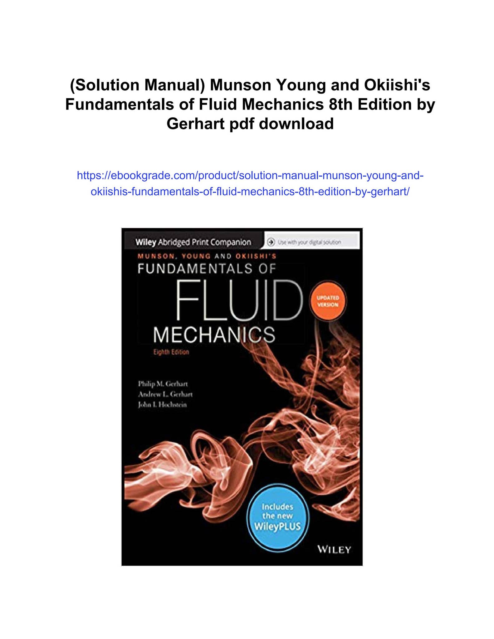 (solution manual) munson young and okiishi's fundamentals of fluid ...