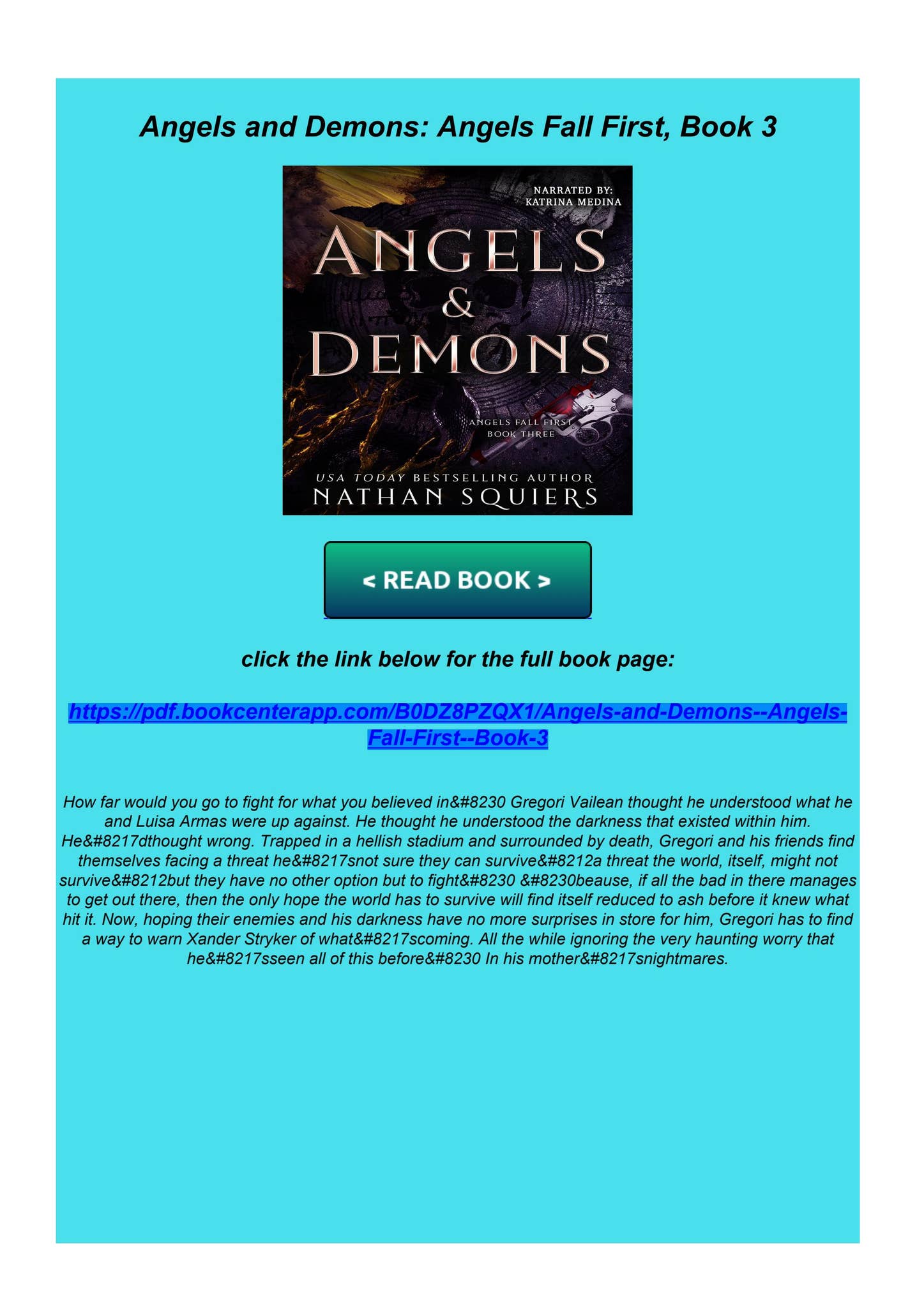 GEt PDF Angels and Demons: Angels Fall First, Book 3 by ...
