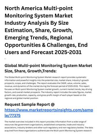 North America Multi-point Monitoring System Market Industry Analysis By ...