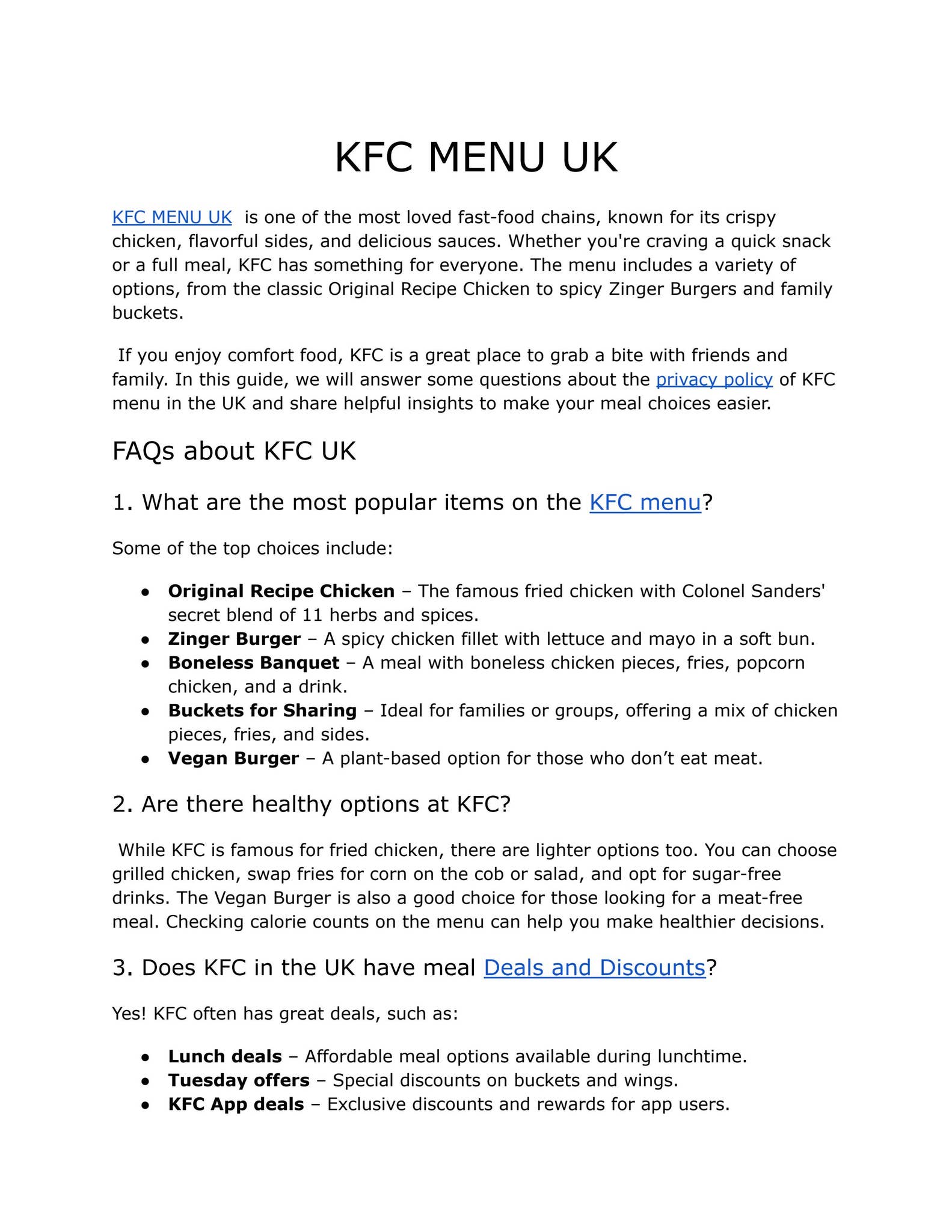 PDF of KFC MENU UK by MENU KFC United kingdom - Issuu
