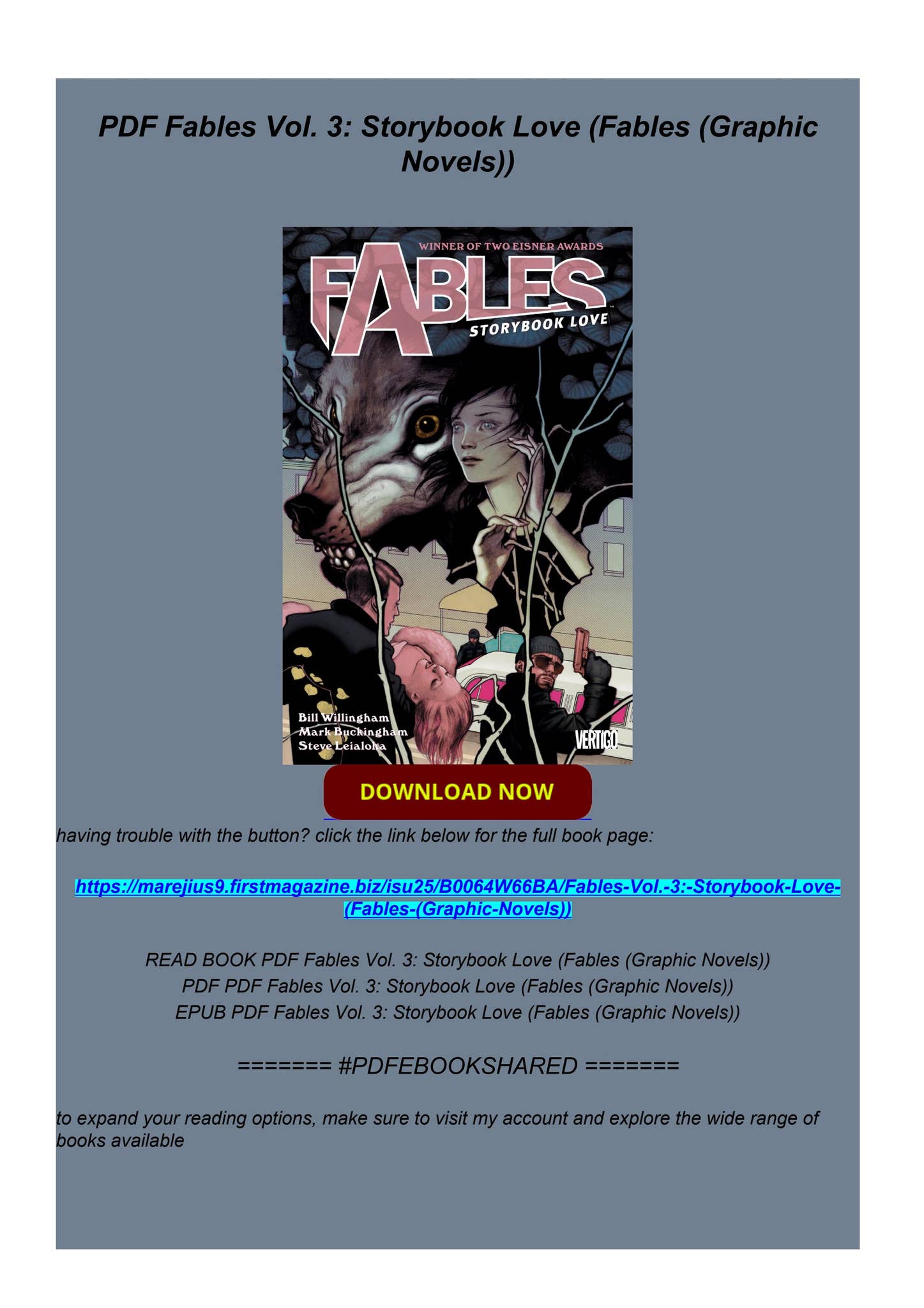 PDF Fables Vol. 3: Storybook Love (Fables (Graphic Novels)) by ...