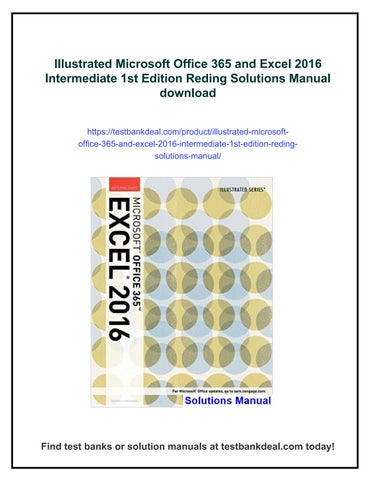Illustrated microsoft office 365 and excel 2016 intermediate 1st ...