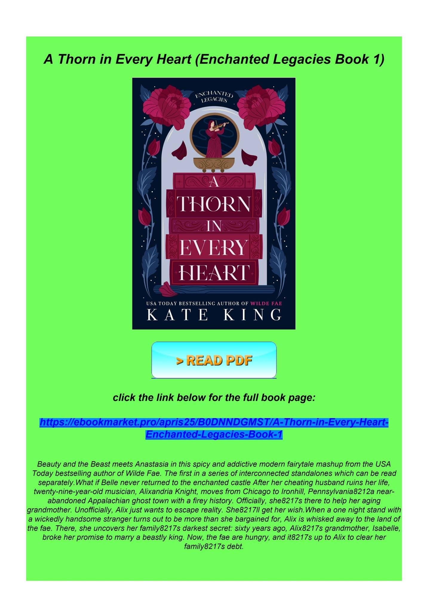 EPUB A Thorn in Every Heart (Enchanted Legacies Book 1) by