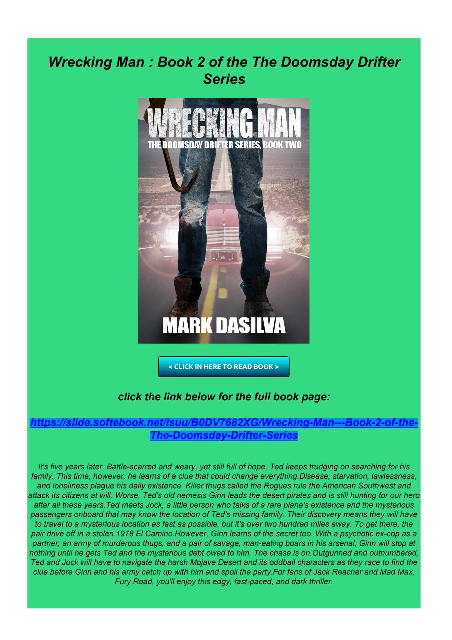 Wrecking Machine Books PDF Read Wrecking Man : Book 2 of the The Doomsday Drifter Series by ...