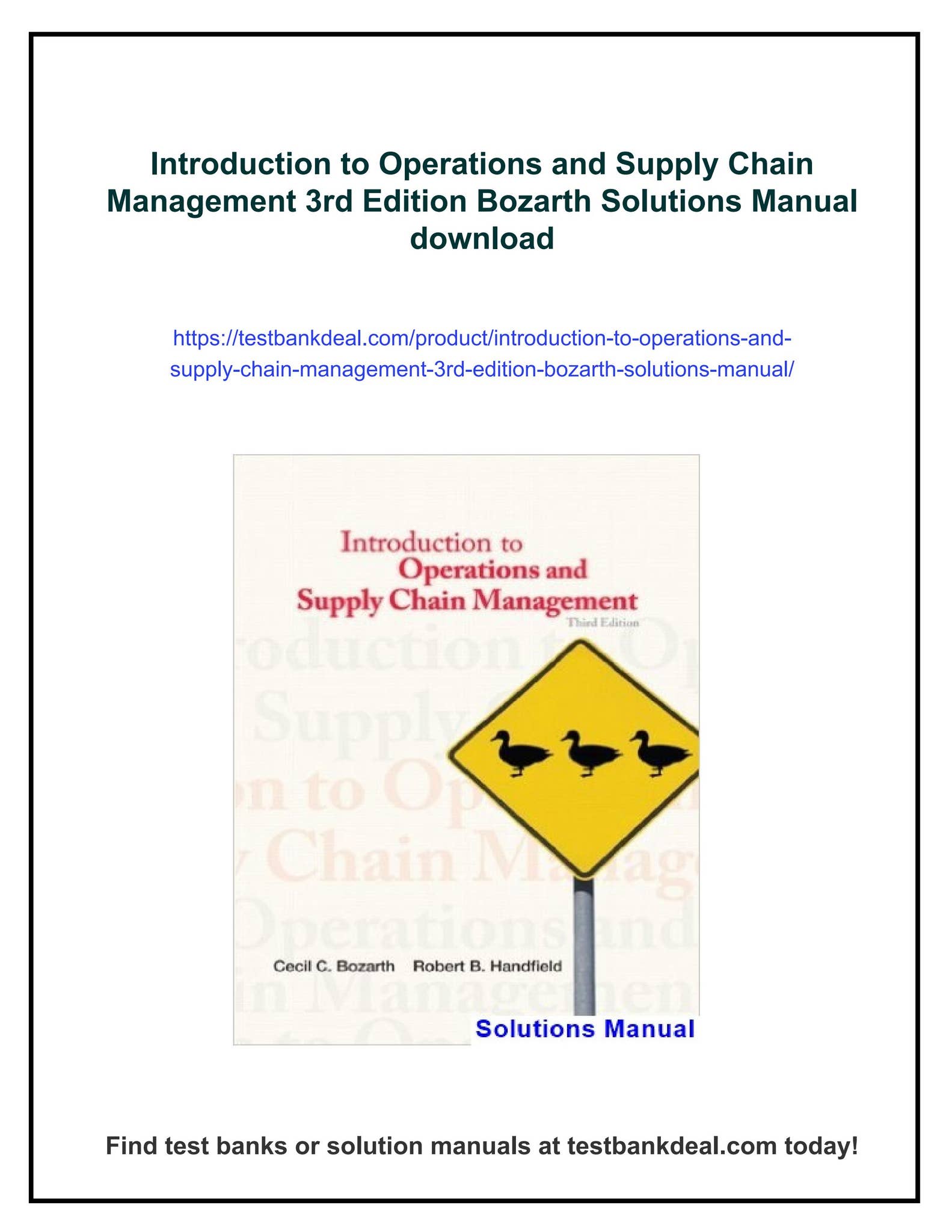 Introduction to operations and supply chain management 3rd edition ...