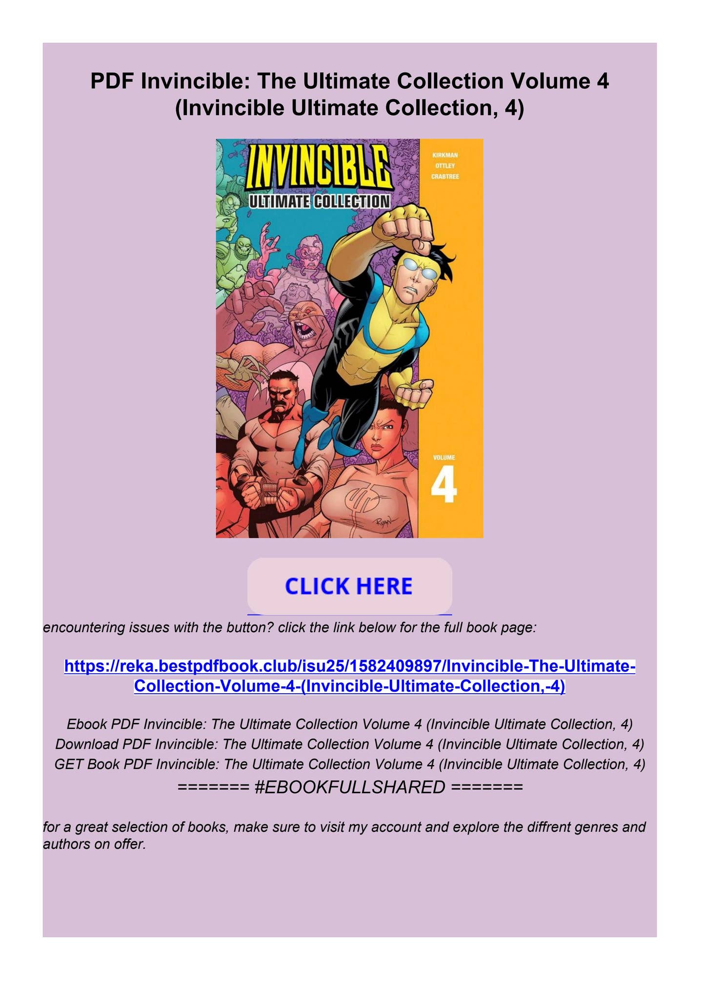 PDF Invincible: The Ultimate Collection Volume 4 (Invincible Ultimate ...