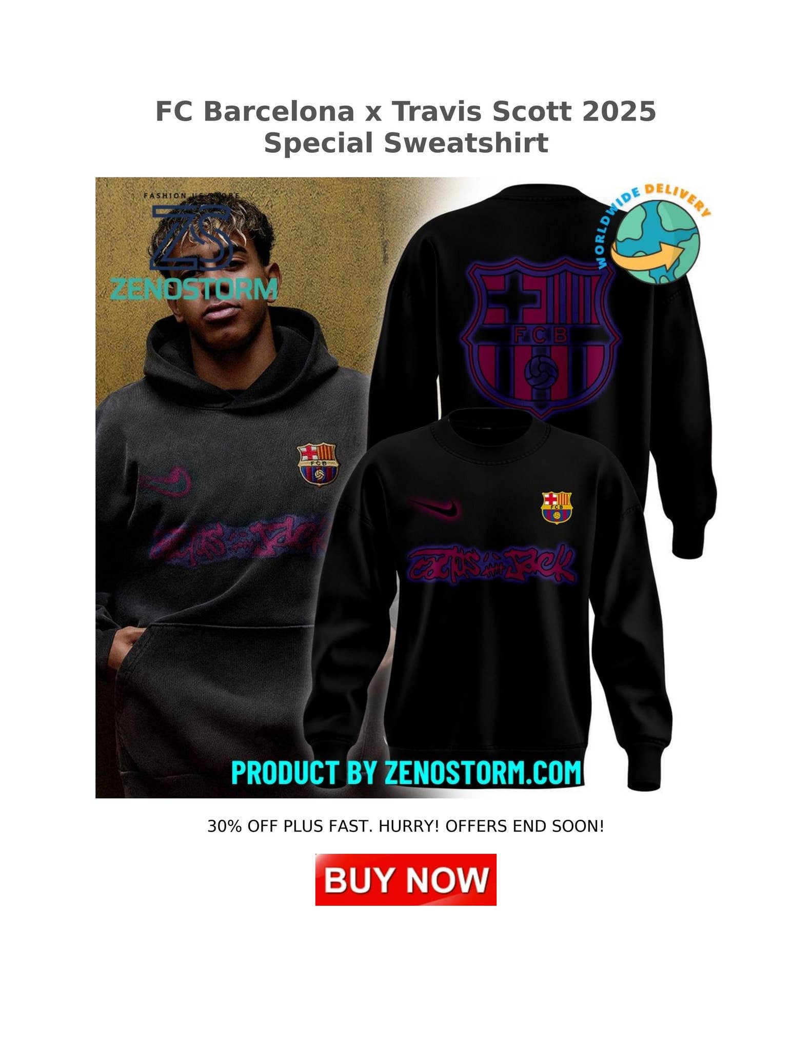 FC Barcelona x Travis Scott 2025 Special Sweatshirt by All