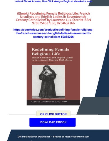 (ebook) redefining female religious life: 法国 ursulines and english ladies in seventeenth-century 第 1 页