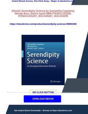 samantha copeland, wendy ross, martin sand isbn 9783031335280, 978303 灯饰目录 · (ebook) serendipity science by 第 1 页
